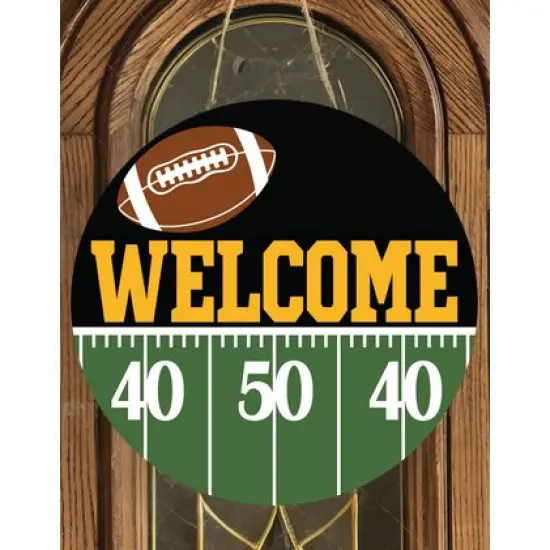 Welcome Football Field Round Sign {3}