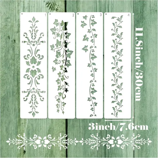 Large Border Flower Stencils {5}