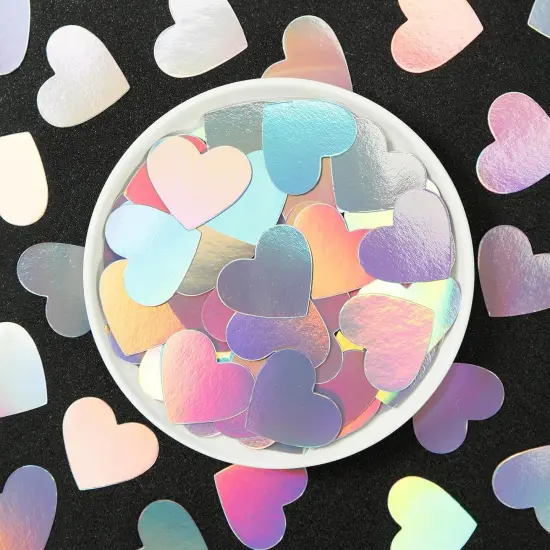 Iridescent-Disco Party-Decorations Heart Confetti - 300pcs {5}