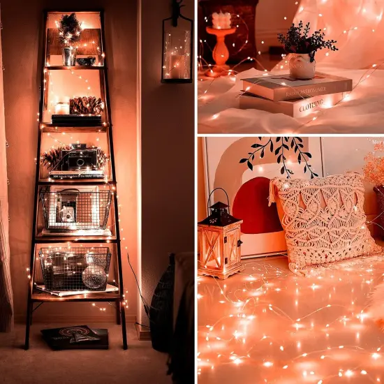 Fairy Lights 72ft 220 LED USB Twinkle Christmas String Lights Plug in(Orange） {3}