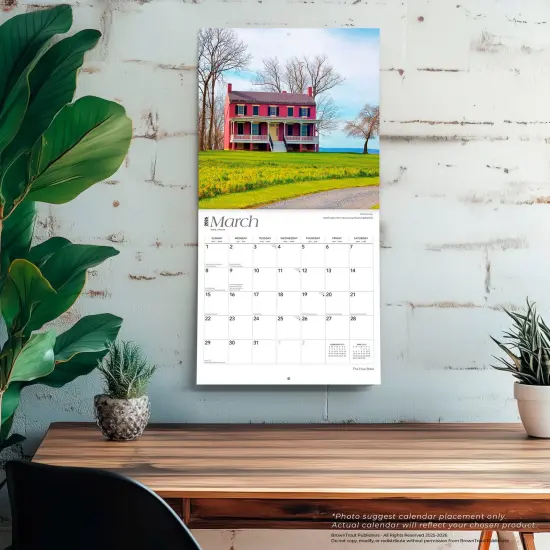 The Free State | Maryland Places | 2026 12 x 24 Inch (Hanging) Monthly Square Wall Calendar | Plastic-Free {5}