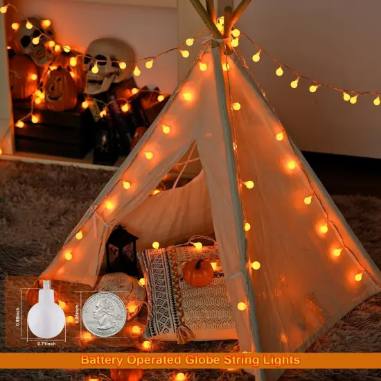 33ft 100 LED Orange Lights for Halloween {3}