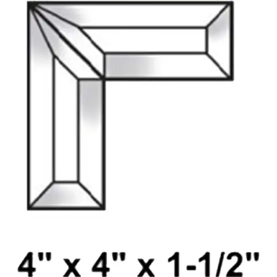 4" x 4" x 1-1/2" Clear Glass Corner Bevel Cluster BC431 {2}