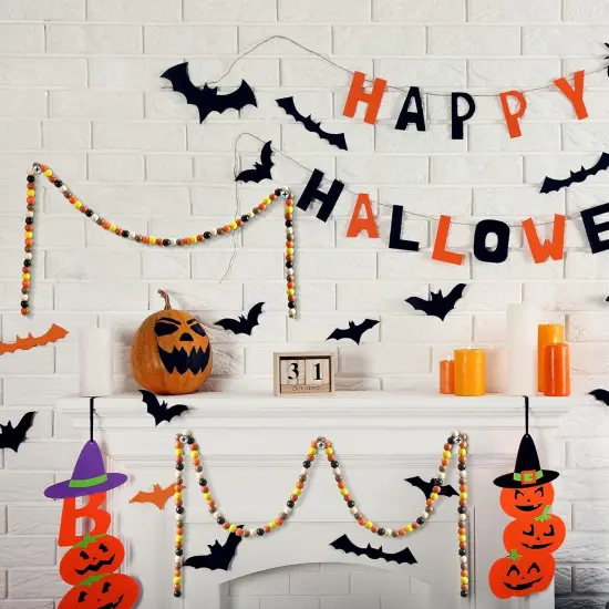 16 ft Fall Wooden Bead Garland {5}