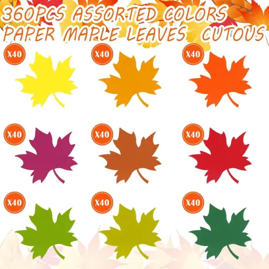 360 Pcs Fall Cutouts Paper 3.9 Inch Leaf Cutouts {2}
