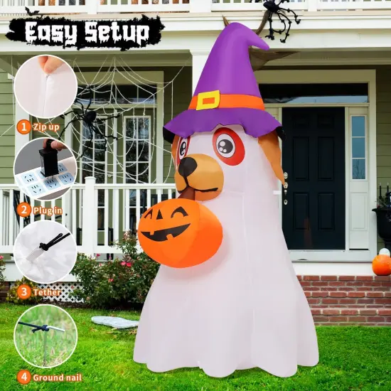 6.2 FT Halloween Inflatables Dog Outdoor Decorations {5}