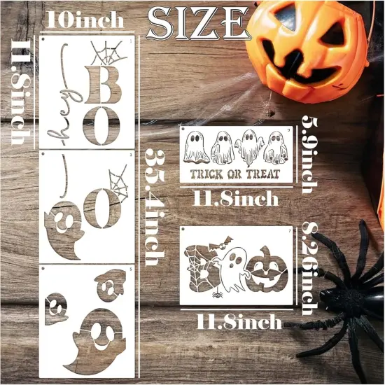 Halloween Stencils - Large Boo, Witch, Skeleton, and Ghost {4}