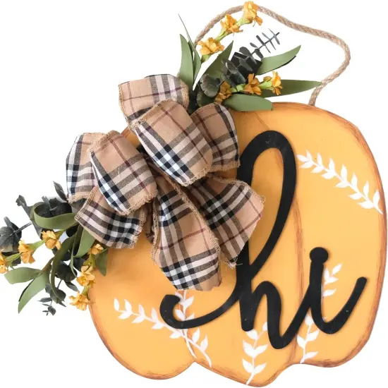 Fall Harvest Pumpkin Wreath for Front Door {6}