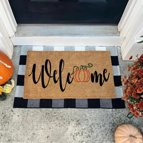 6 Pcs Large Fall Doormat Stencils Hello Pumpkin Templates {2}