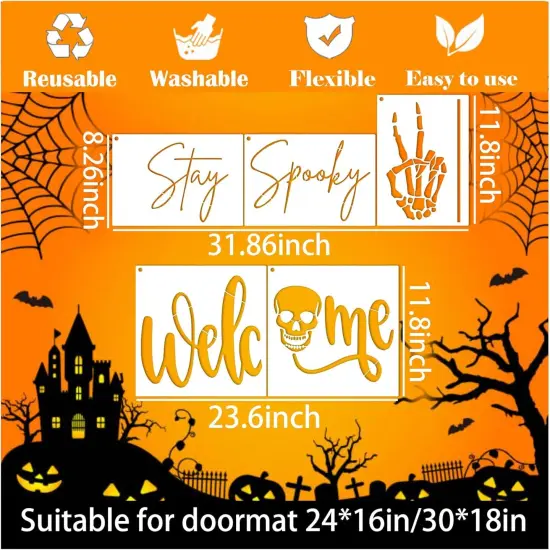 9 Pcs Large Halloween Stencils {4}