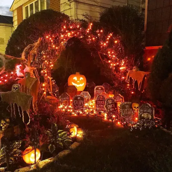 500 LED Orange Halloween String Lights - 163FT, 8 Modes {2}