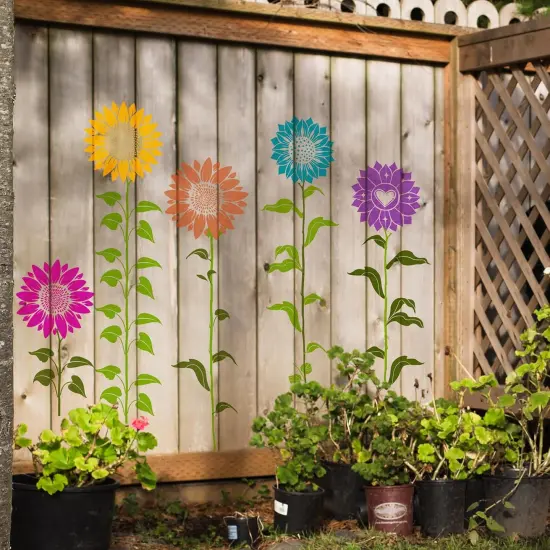 8 pcs Large Sunflower Stencils {5}