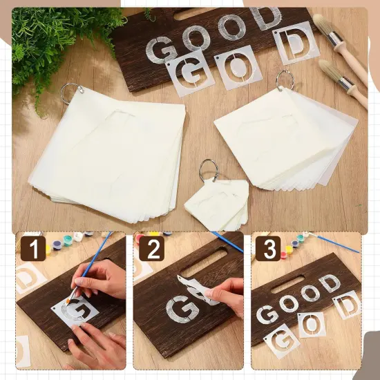 108 Pcs Letter and Number Stencils 3 Sizes 1, 3, 5 Inch Alphabet Number Templates {4}