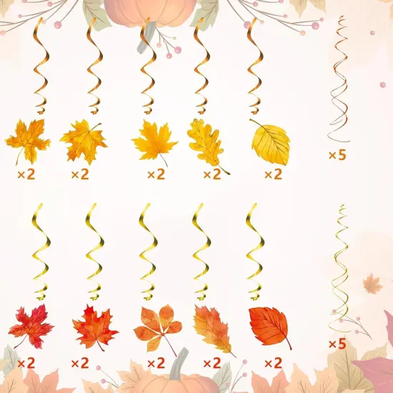 Fall Autumn Maple Leaf Hanging Foil Swirl {5}