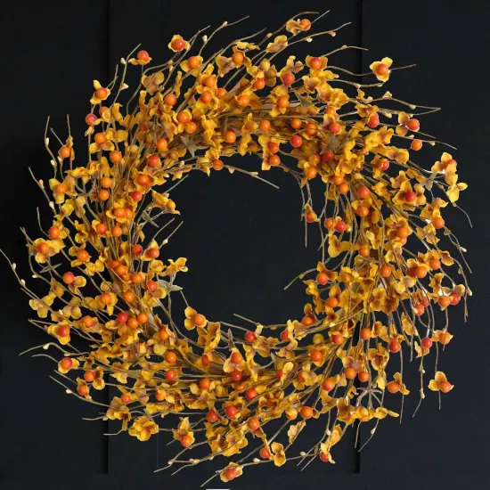 18 Inch Fall Berries Flower Wreath {1}