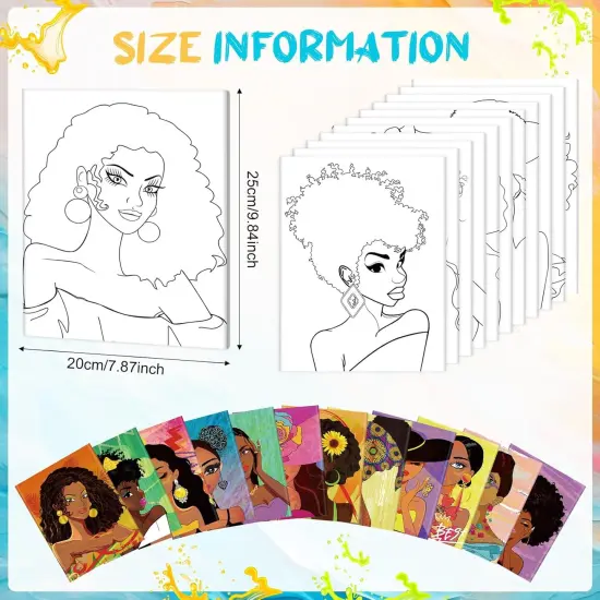 12 Pack Sip and Paint Kit Pre Drawn Canvas {4}