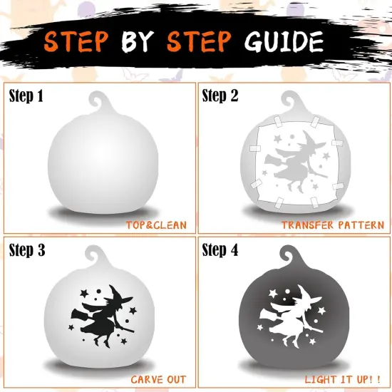 24 Styles Pumpkin Carving Stencils - Halloween Patterns & Templates {2}