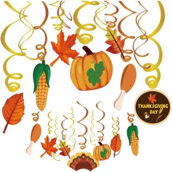 Fall Thanksgiving Party Hanging Decorations - 30Ct {1}
