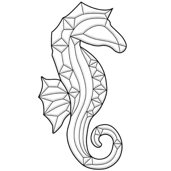 5" x 9-5/8" Exquisite Clear Glass Seahorse Bevel Cluster EC305 {1}