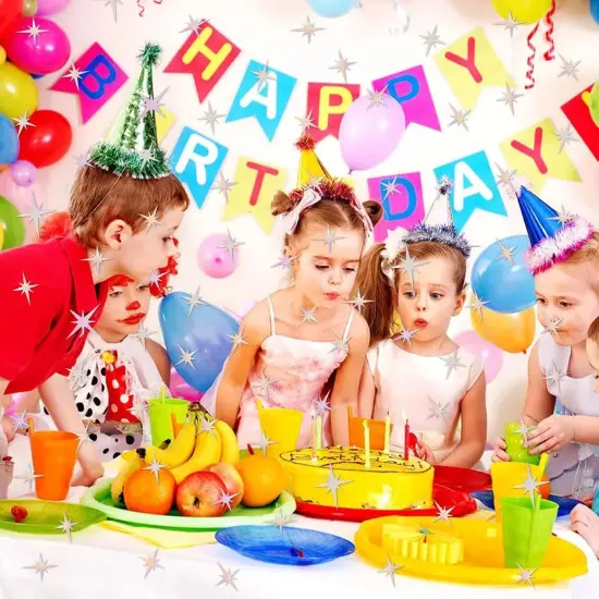 100PCS Star Confetti Sliver Star Foil Sequin Table Confetti {3}