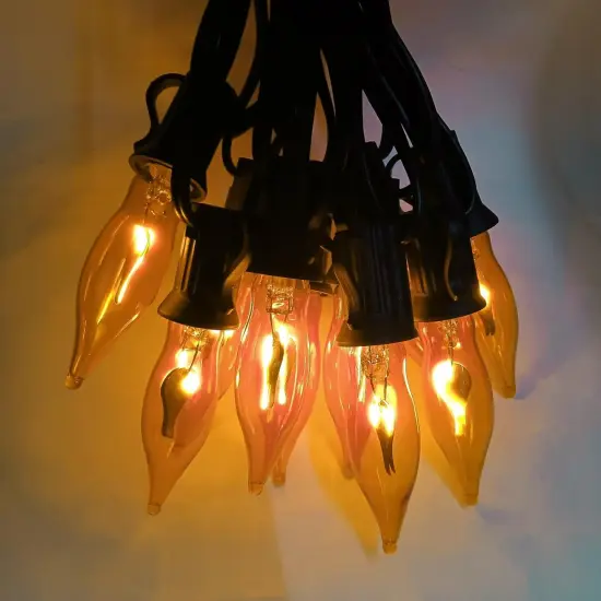 10Ft C7 Halloween Flicker Flame Lights Orange String Lights {3}