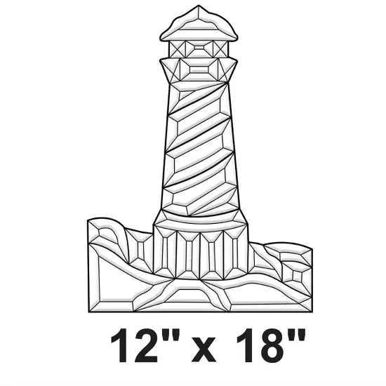 12" x 18" Exquisite Clear Glass Lighthouse w/Rocks Bevel Cluster EC801 {2}