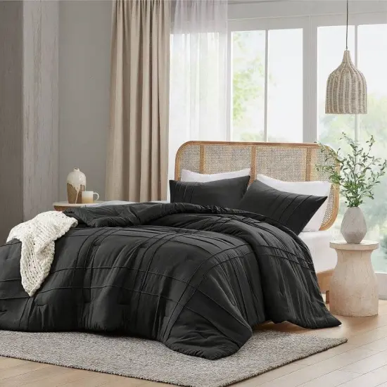 Polyester Pinch Pleat Comforter Set with Matching Shams {7}