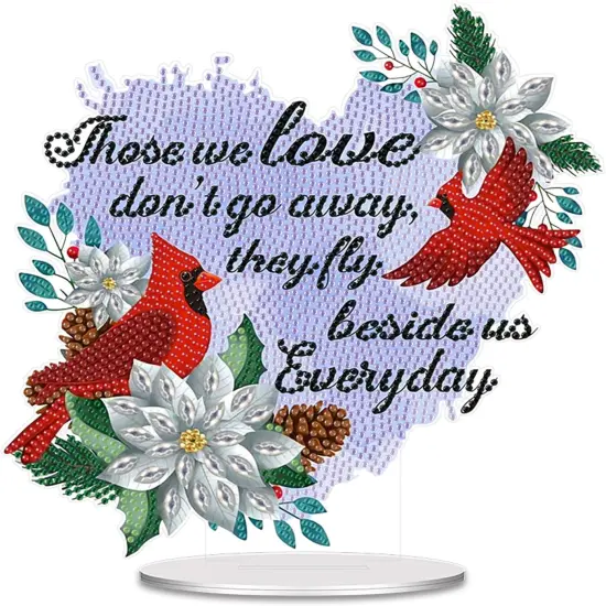 Christmas Cardinal Text Tabletop Diamond Painting Kit {1}