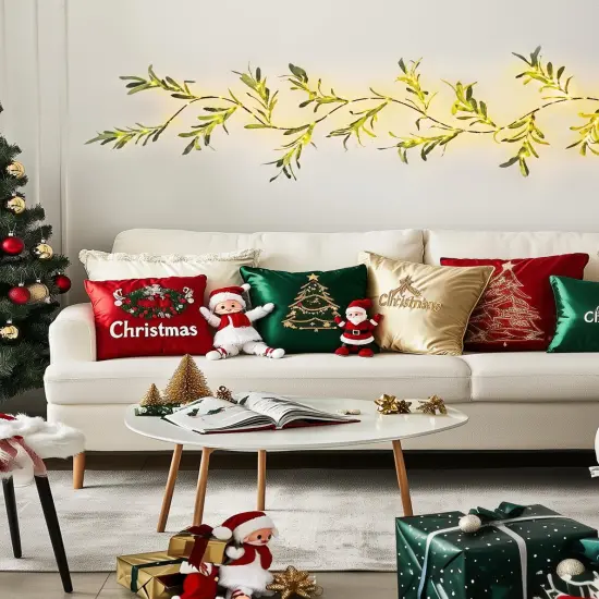 6 Ft Artificial Christmas Olive Lighted Garland - 100 LED {5}