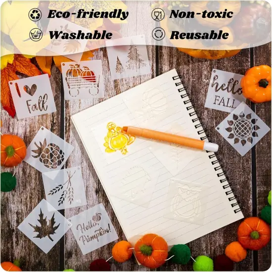 100 Pcs Stencils for Painting on Wood Reusable Stencil 2 x 2 Inch(Maple, Pumpkin) {2}