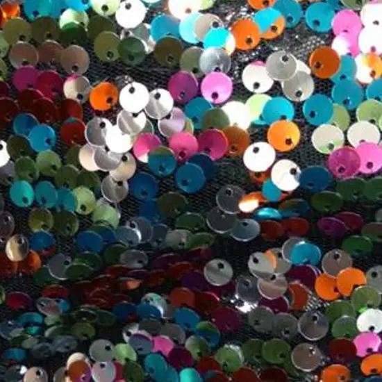 1 Yard Multi Color Sequins Printed Embroidery Fabric for Costumes 60 Inches Wide {2}