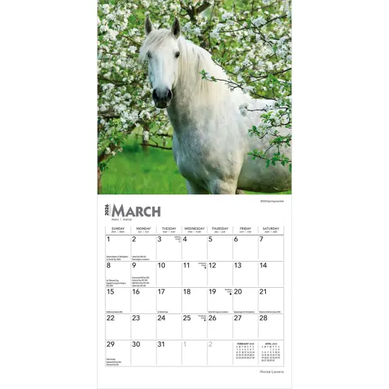 Horse Lovers | 2026 7 x 14 Inch (Hanging) Monthly Mini Wall Calendar {3}