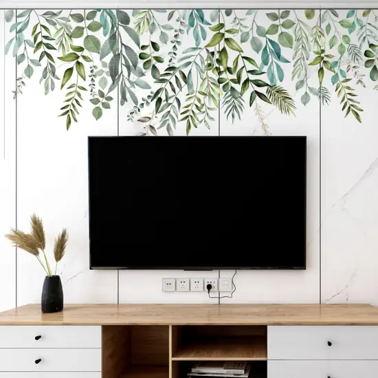 Green Plants Leaves Wall Stickers {1}