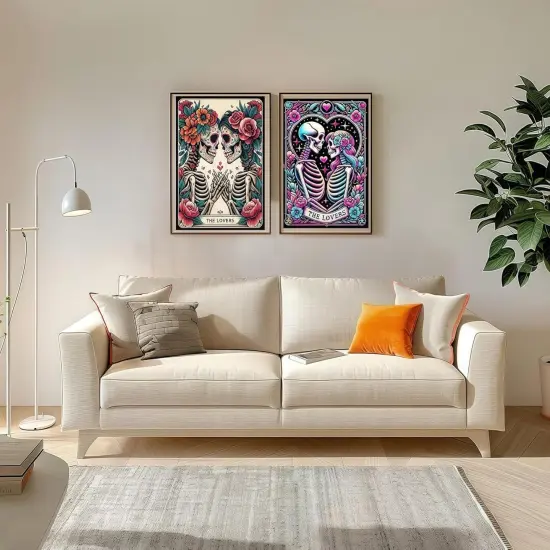 3 Pack 5D Skull Diamond Painting Kits - 12x16 Inch {5}