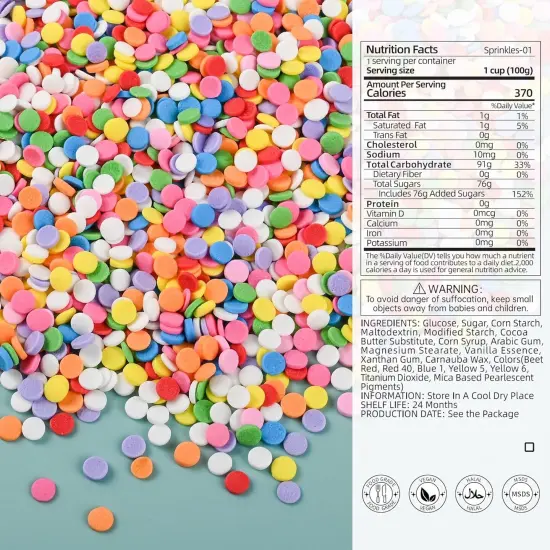 Rainbow Sprinkles for Cake Decorating - Colorful Round {2}