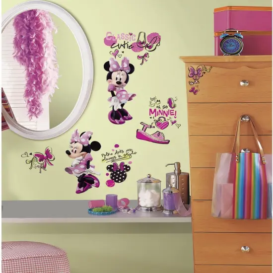 Minnie Fashionista Peel and Stick Wall Decal - Pink {2}