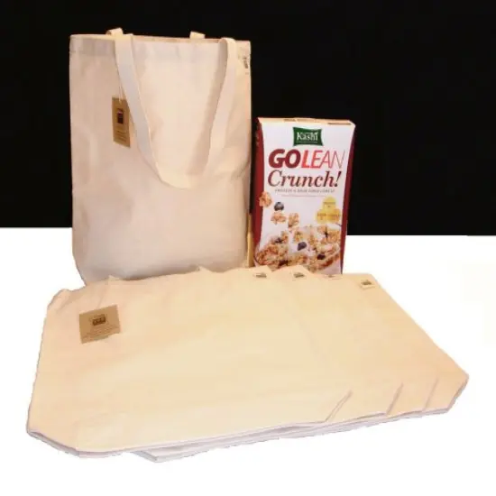 ECOBAGS Reusable Natural Cotton Canvas Totes - Set of 5 {1}