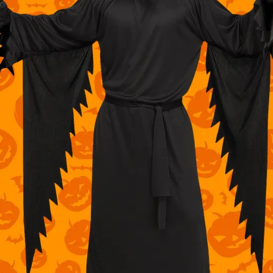 Ghost Face Patriotic Costume with Mask and Hooded Robe for Halloween Parties {3}