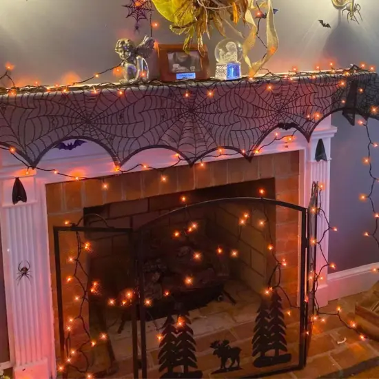 66ft 200 LED Orange Halloween Lights Outdoor Waterproof {4}