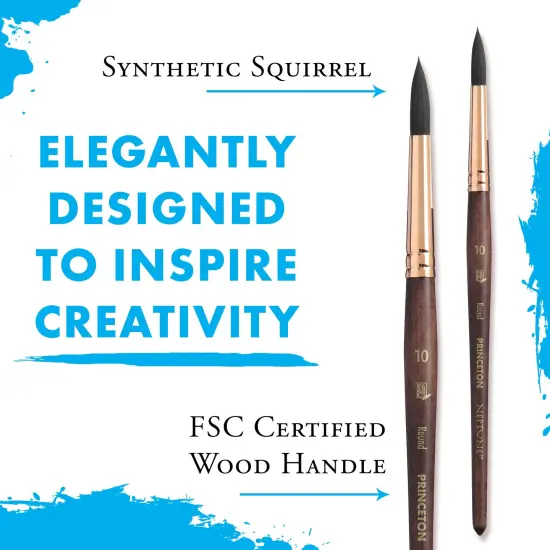 Princeton Series 4750 Neptune Synthetic Squirrel Brush-Short Handle Round Size 10 {6}