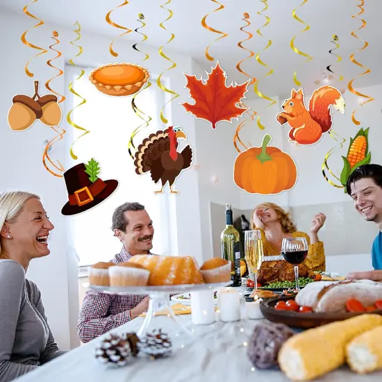 24Pcs Thanksgiving Fall Streamers Garland Decorations {3}