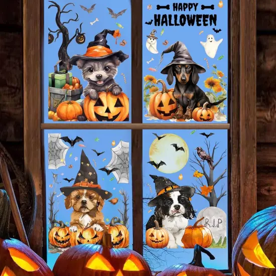 6pcs Halloween Pet Dog Window Clings {2}