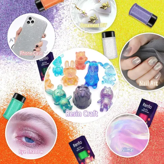 Iridescent Ultra Fine Glitter Powder - Colorful White {4}