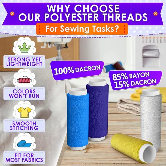 Sewing Machine Thread Set - 39 Colors Polyester Thread for Sewing {3}