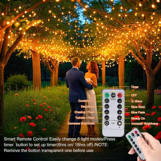 Orange USB Fairy String Lights, 33ft 100 LED with Remote & Timer {2}