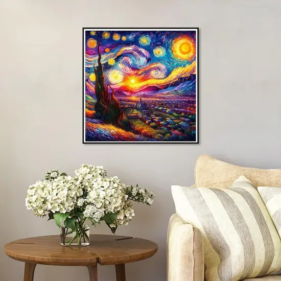 Van Gogh Starry Night Diamond Art Kits for Adults 14x14 Inch {2}