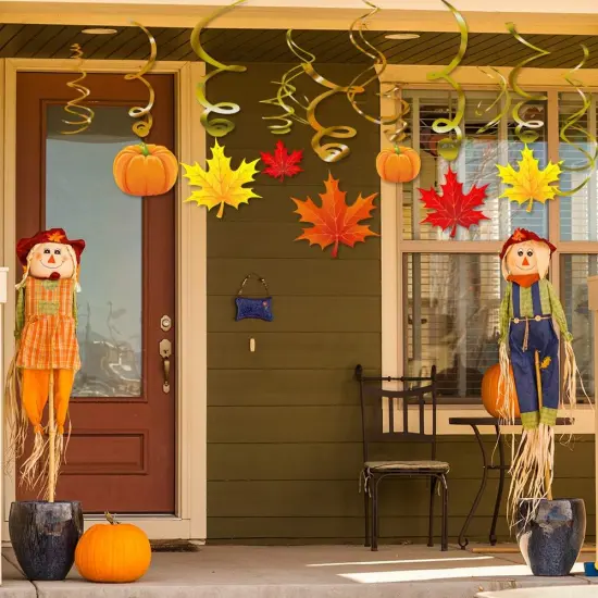 36 Pack Autumn Thanksgiving Hanging Swirls Decorations {5}