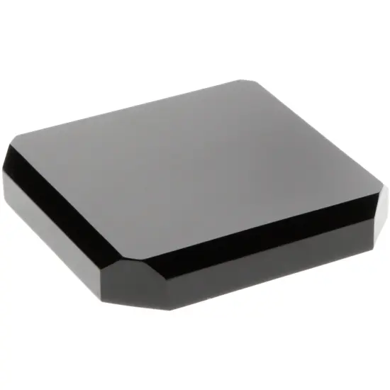 Plymor Black Acrylic Beveled Corner-Cut Display Base, 4" W x 4" D x 0.75" H {1}