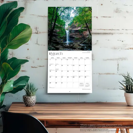 Arkansas Wild & Scenic | 2026 12 x 24 Inch (Hanging) Monthly Square Wall Calendar | Plastic-Free {5}