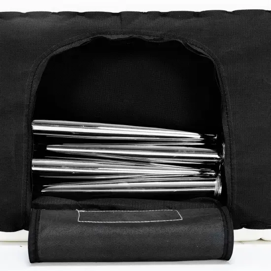 Modern Bedroom Bench with Tufted PU Leather Seat and Tapered Metal Legs for 3 Seating White {3}